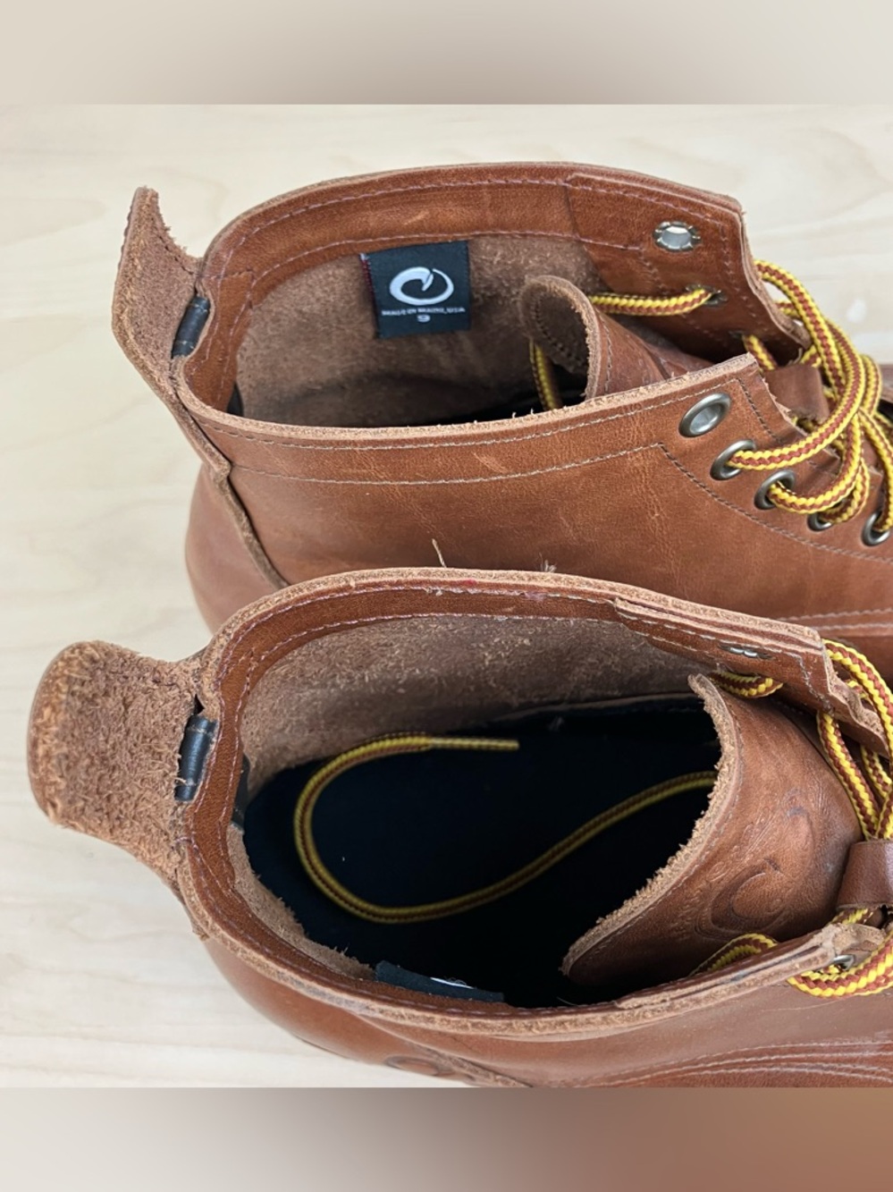 Origin Men’s Size 9.0 Coronado Brown Leather Boots Lace Up Made In Maine USA - Picture 11 of 14